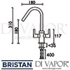 Bristan Cashew Monobloc Kitchen Sink Mixer Dimensions
